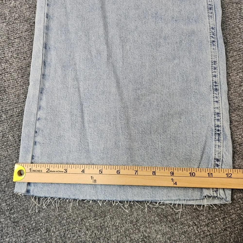 Lucky Brand Womens Wide Leg Utility Drawstring Jeans Light Wash Raw Hem Small